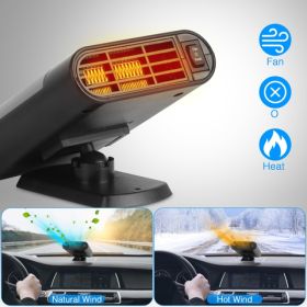 24V Car Truck Heater -200W Fast Heating & Fan Mode, 360Â° Adjustable, 2 In 1 Defroster Defogger Demister Windshield Heater Defog Defrost For Van Bus C