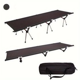 1pcs outdoor aluminum alloy folding bed, portable camping camping bed, adjustable height for siesta, single person