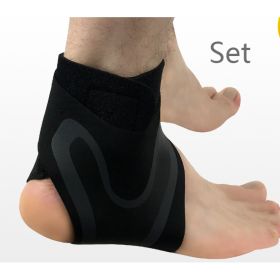 Ankle Support Brace Safety Running Basketball Sports Ankle Sleeves (Option: L-EN-Set)
