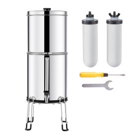 Gravity-fed Water Filter System, 2.25G 304 Stainless-Steel Countertop Water Filtration System, Reduces Lead and up to 99% of Chlorine (Default: Default)