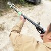 "High-Power Metal Slingshot – Black Ergonomic Handle, Precision Trigger for Hunting, Jungle Expeditions & Outdoor Survival Gear"