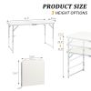 3FT/4FT/6FT Durable Plastic Folding Table w/Handles & Lock - Portable Indoor/Outdoor Picnic Dining Table for Camping, Parties, White